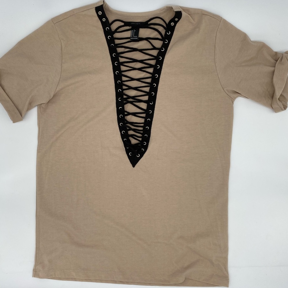 Lace up cotton  top